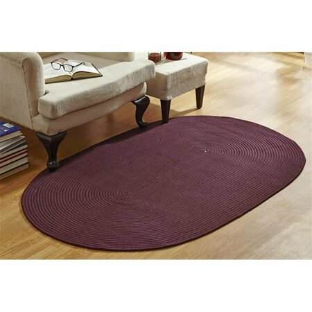BETTER TRENDS Country Solid Braided Rug- Burgundy - 96 x 132 in. BRCB96132BUS